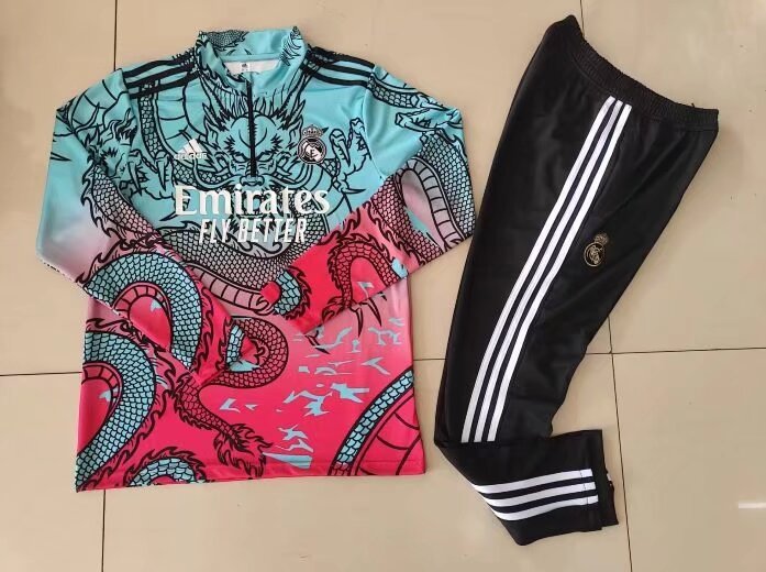 AAA Quality Real Madrid 23/24 Tracksuit - Lake Blue/Pink Dragon